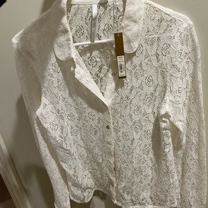 Lauren Conrad lace long sleeve shirt